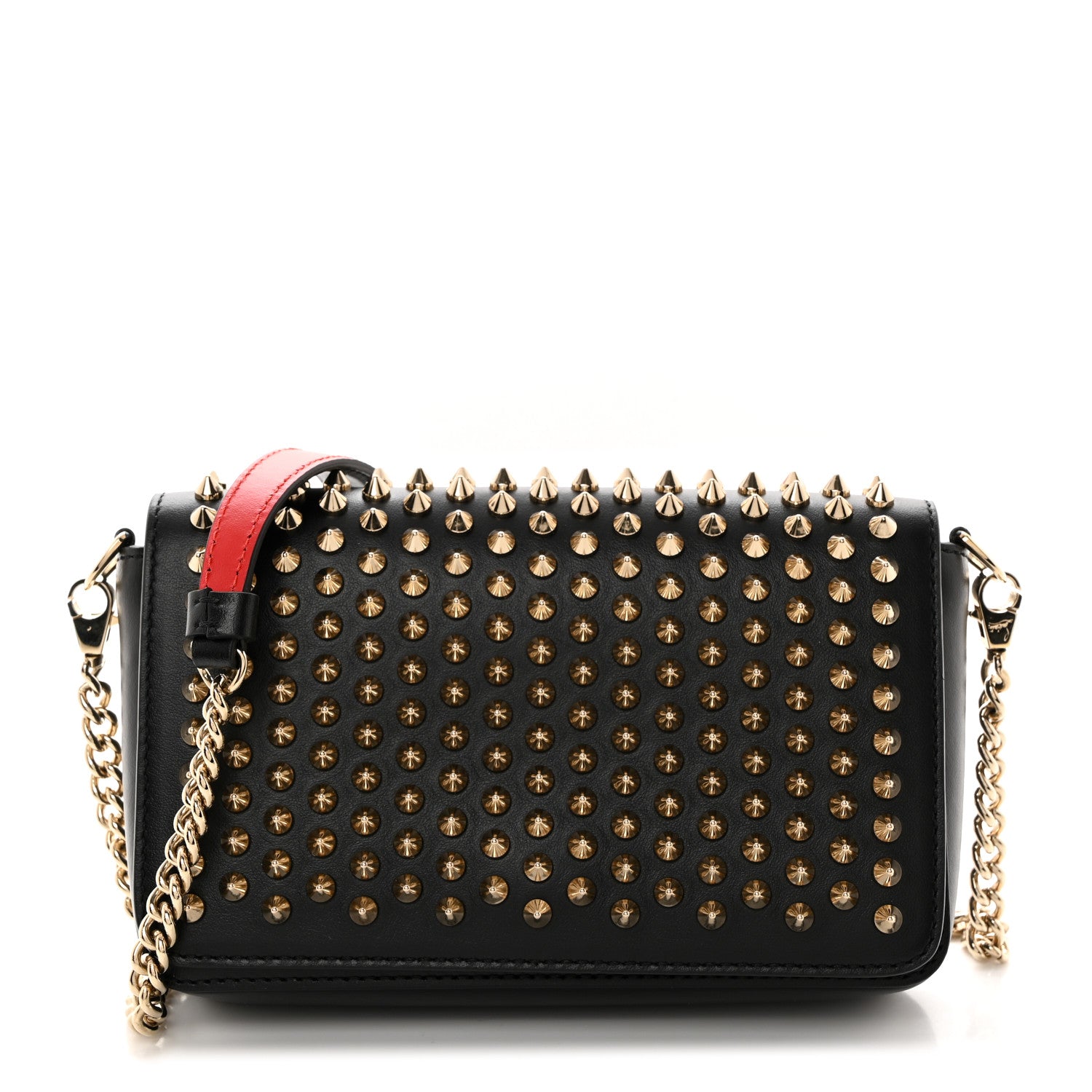 Christian Louboutin Calfskin Spiked Zoompouch Crossbody Black 1 of 9