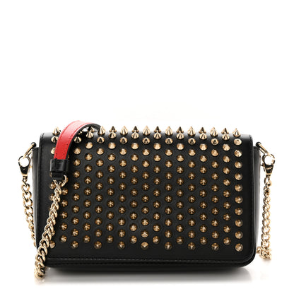 Christian Louboutin Calfskin Spiked Zoompouch Crossbody Black 1 of 9