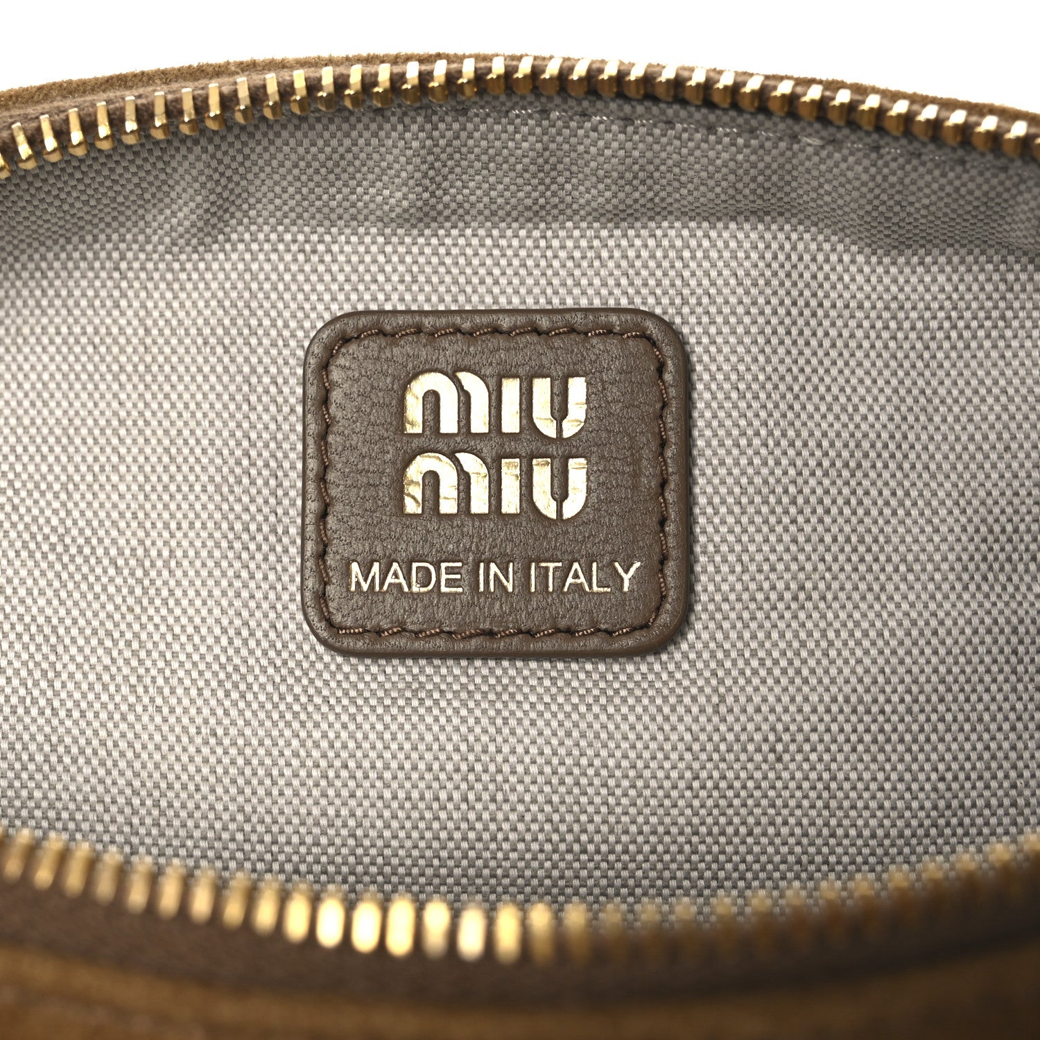 Miu Miu Suede Pouch Olive Green 6 of 9