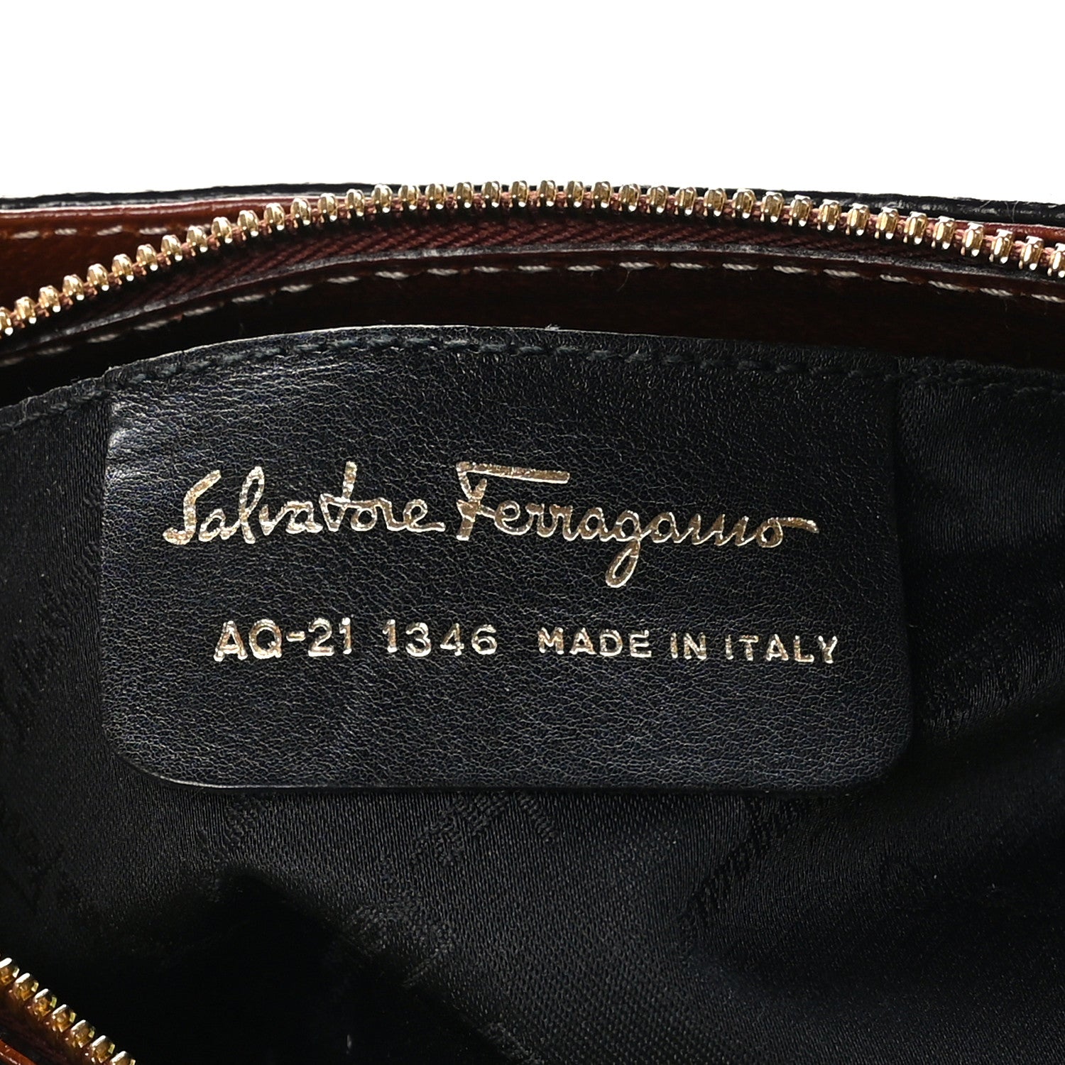 Salvatore Ferragamo Pigskin Shoulder Bag Brown 6 of 8