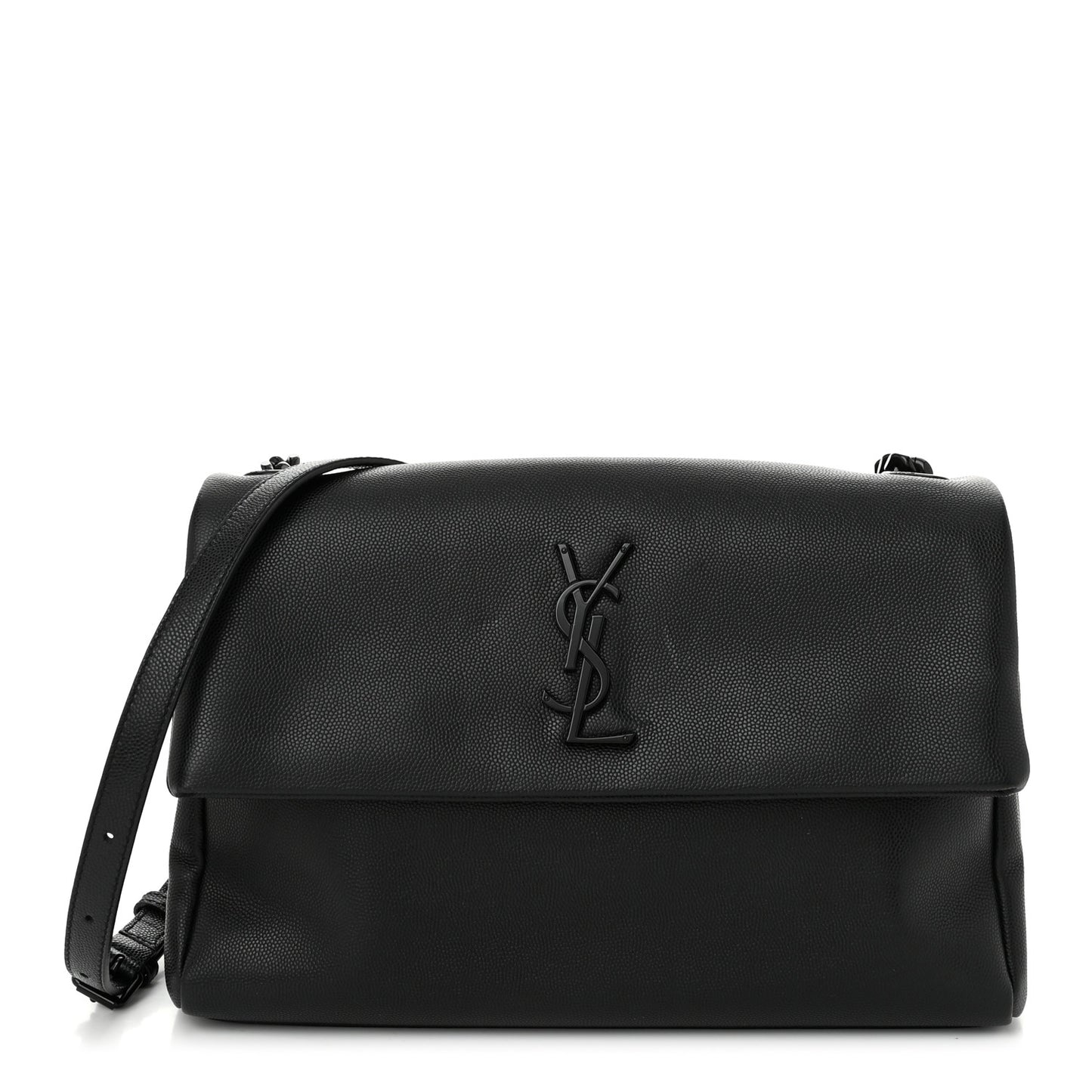 Grain De Poudre Medium West Hollywood Monogram Fold-Over Black