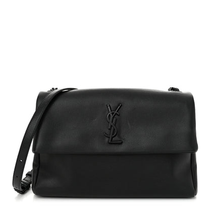 Saint Laurent Grain De Poudre Medium West Hollywood Monogram Fold-Over Black 1 of 10