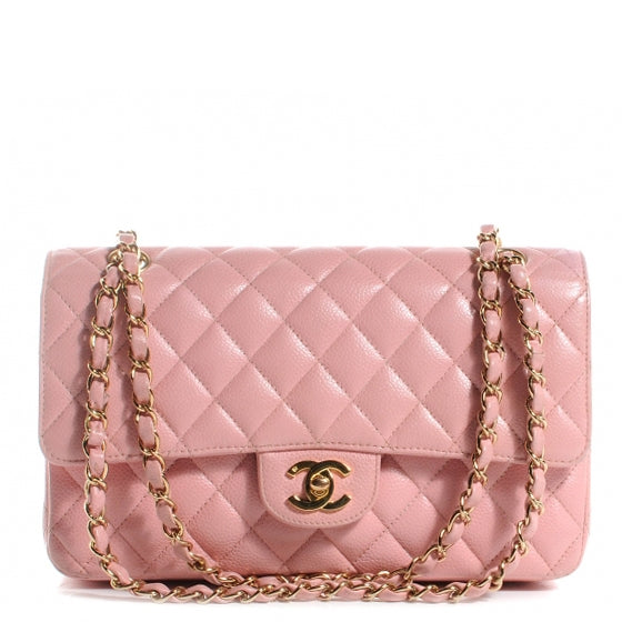 Caviar Medium Double Flap Pink