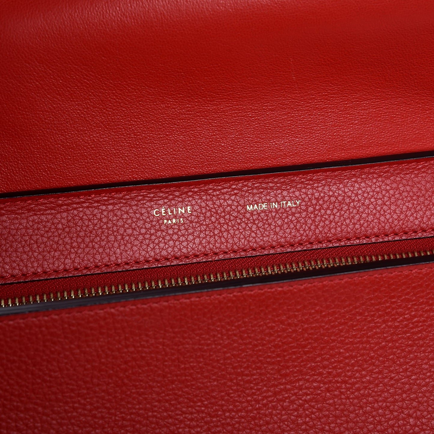 Drummed Calfskin Suede Medium Trapeze Coquelicot