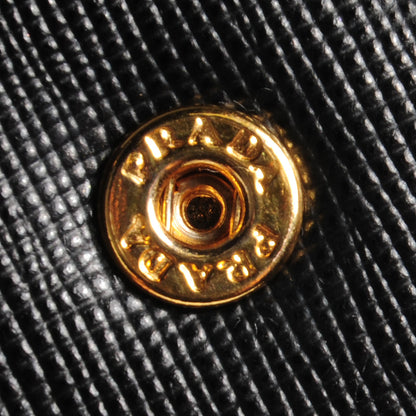 Prada Saffiano Metal Oro Chain Wallet Nero Black 8 of 10