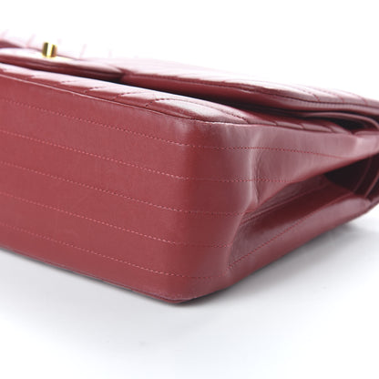 Chanel Lambskin Chevron Quilted Jumbo Double Flap Dark Red 7 of 12