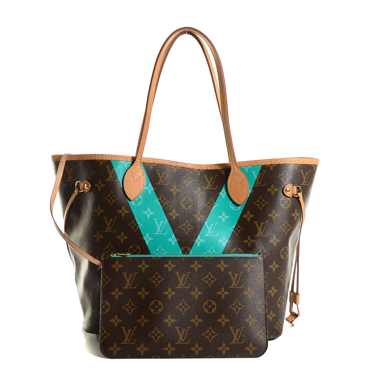 Monogram V Neverfull MM Turquoise