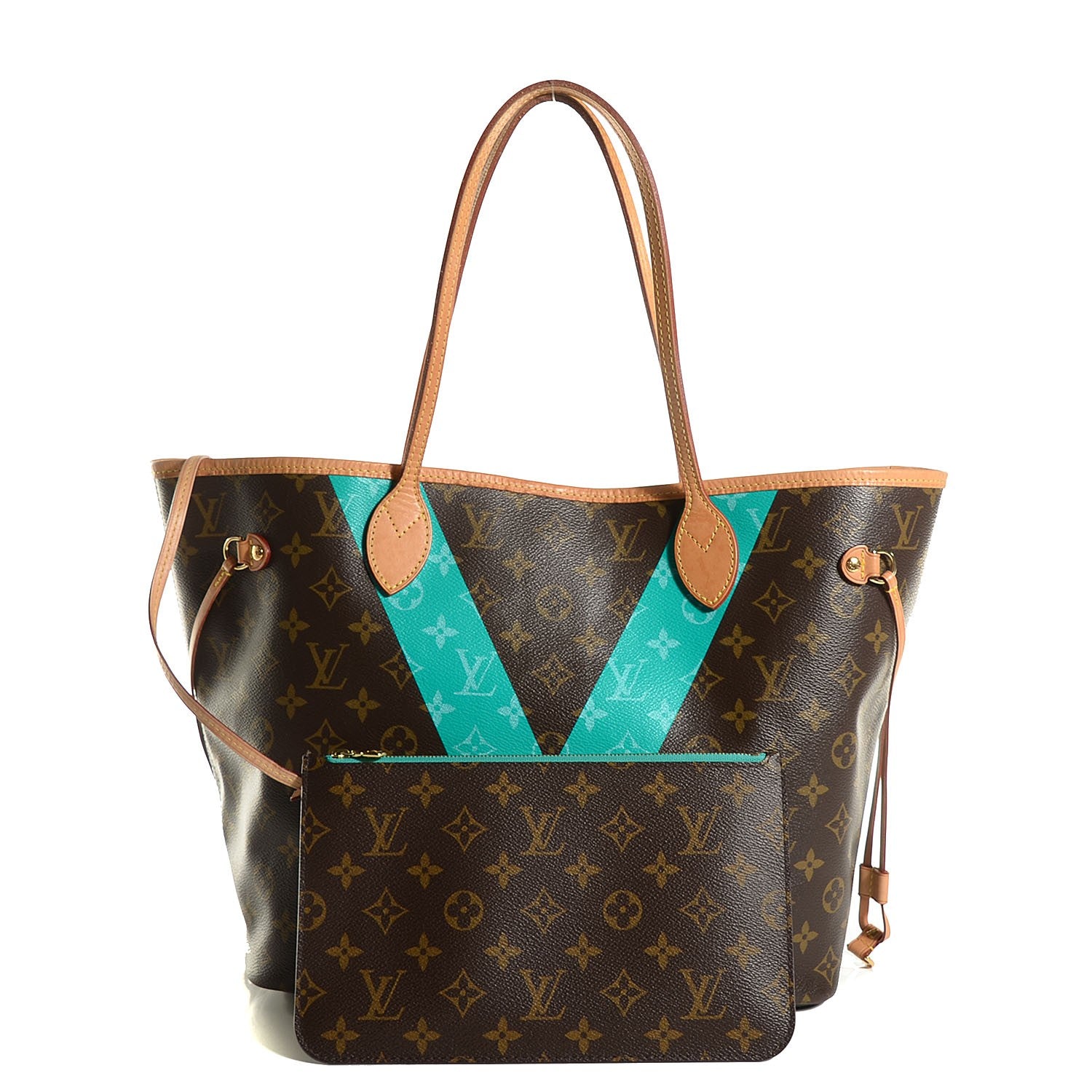 Louis Vuitton Monogram V Neverfull MM Turquoise 1 of 8