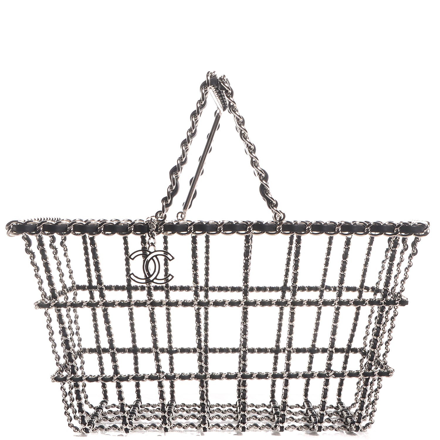Chanel Brass Calfskin Grocery By Shopping Basket Silver 1 of 6
