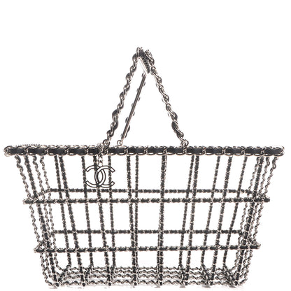 Chanel Brass Calfskin Grocery By Shopping Basket Silver 1 of 6