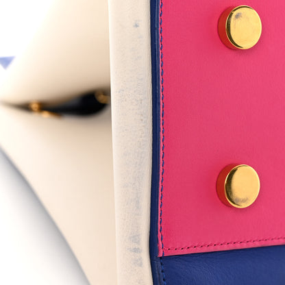 Saint Laurent Calfskin Small Cabas Rive Gauche Blue White Pink 10 of 13