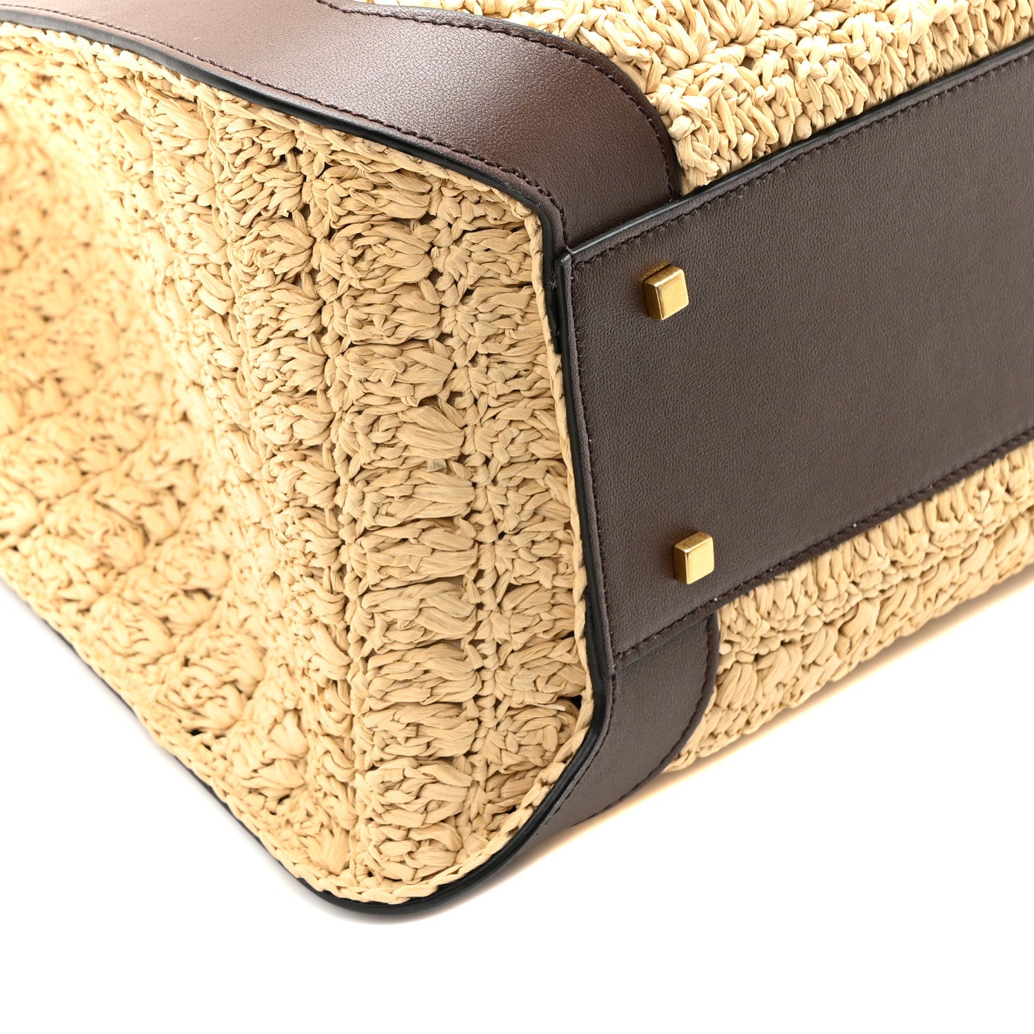 Valentino Garavani Raffia Calfskin Vlogo Tote Naturale Fondant 8 of 9
