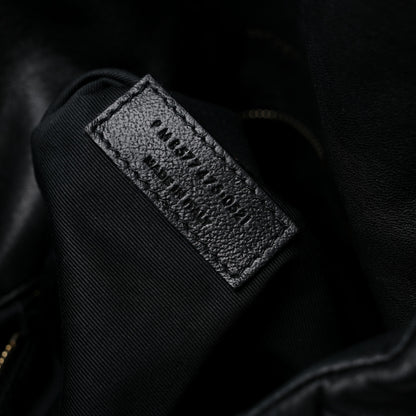 Saint Laurent Lambskin Quilted Medium Loulou Puffer Monogram Chain Satchel Black 8 of 19