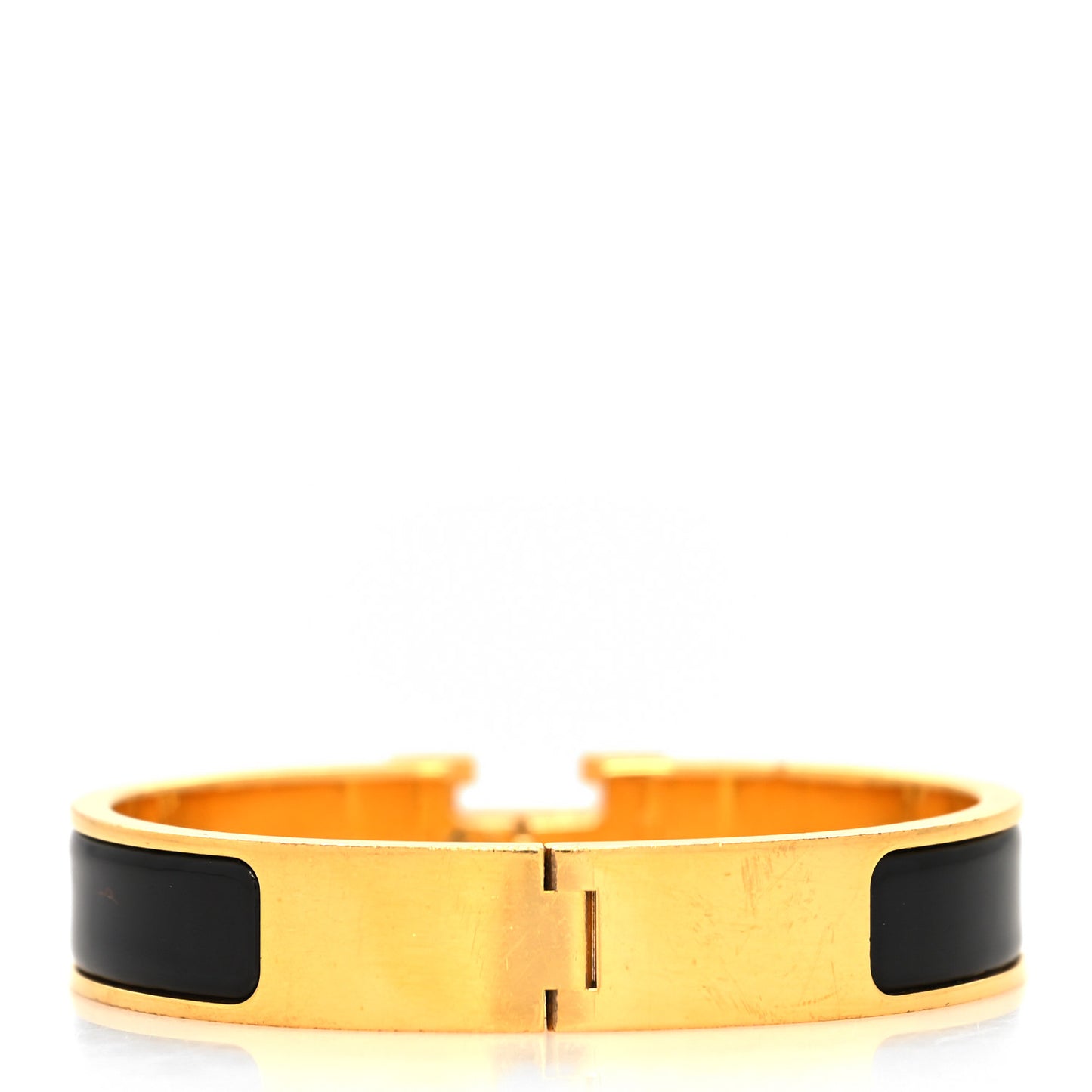 Enamel Narrow Clic Clac H Bracelet GM Black
