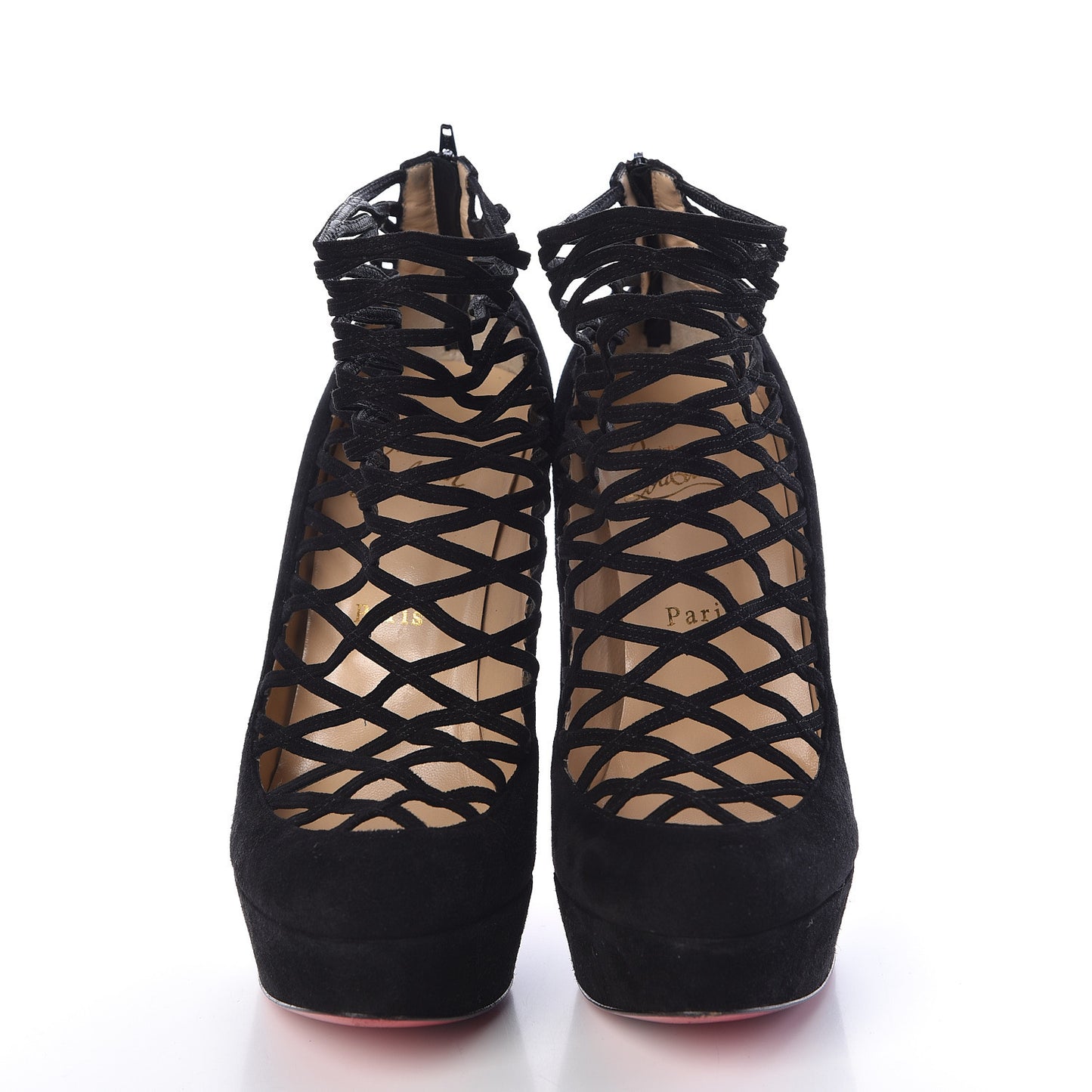 Veau Velours Berlinissimo 140 Cage Platform Booties 40.5 Black