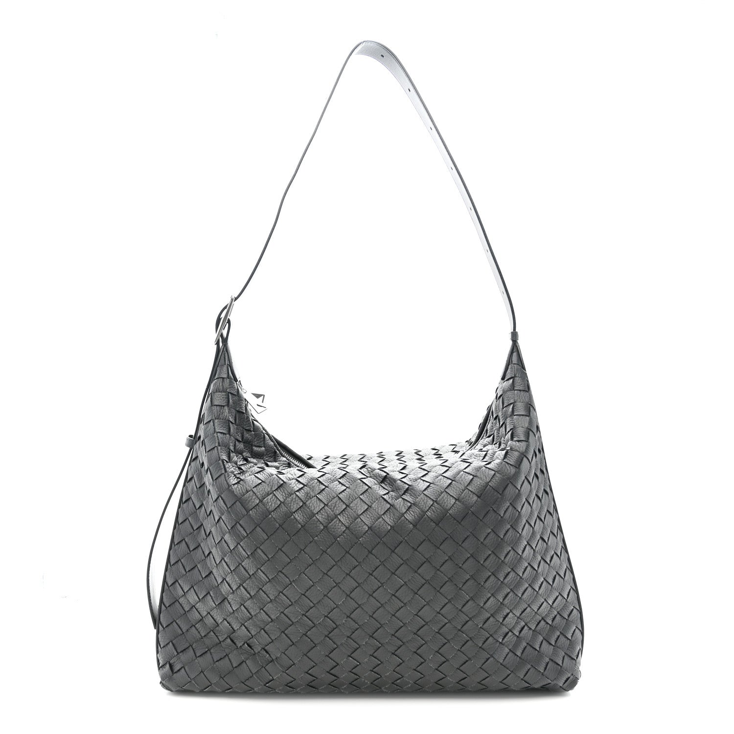 Bottega Veneta Deerskin Intrecciato Medium Traveler Hobo Black 1 of 11