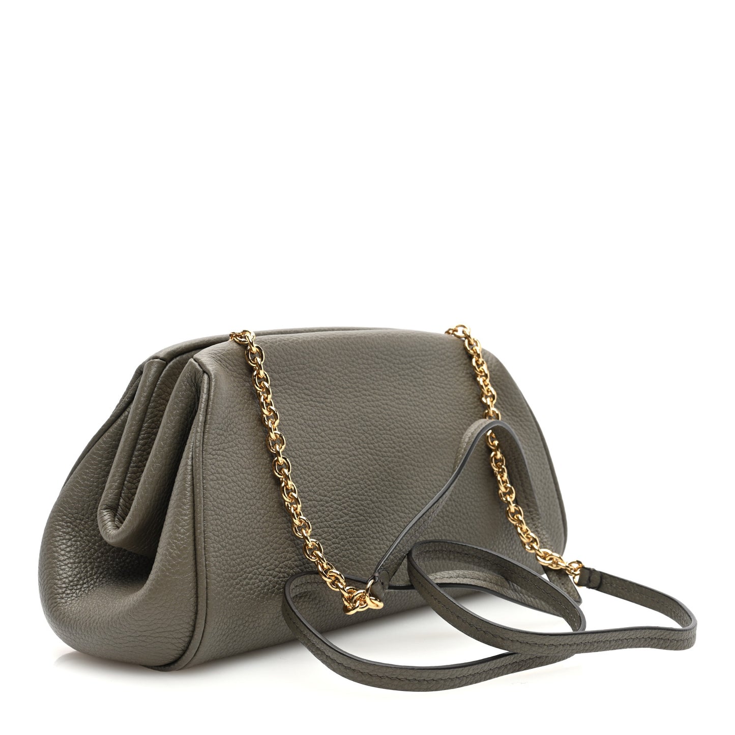 Eram Calfskin Gancini Mini Clutch Green