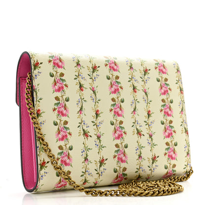 Gucci Calfskin Floral Print Mini Dionysus Chain Wallet Ivory Pink 3 of 12