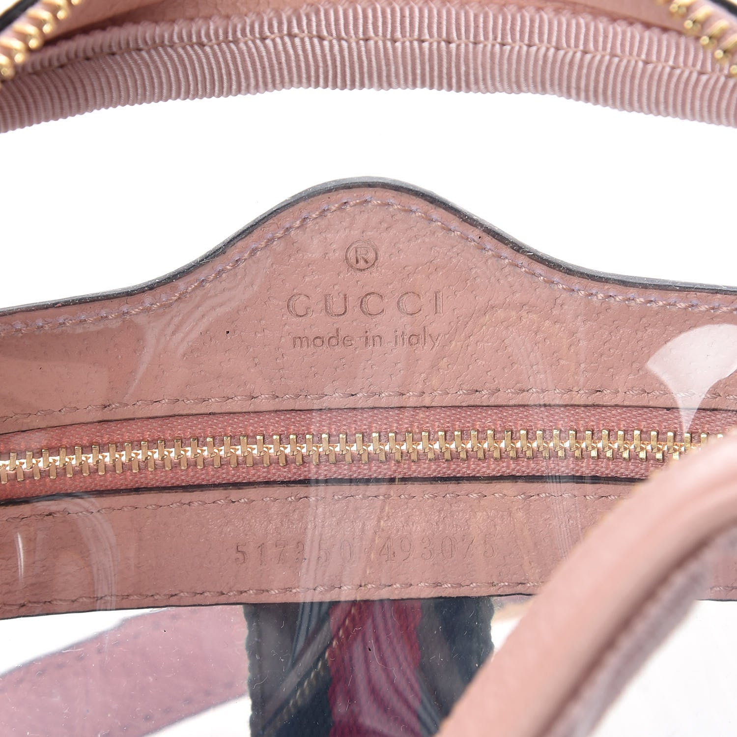 Gucci Vinyl Web Mini Ophidia Transparent Shoulder Bag Perfect Pink 6 of 11