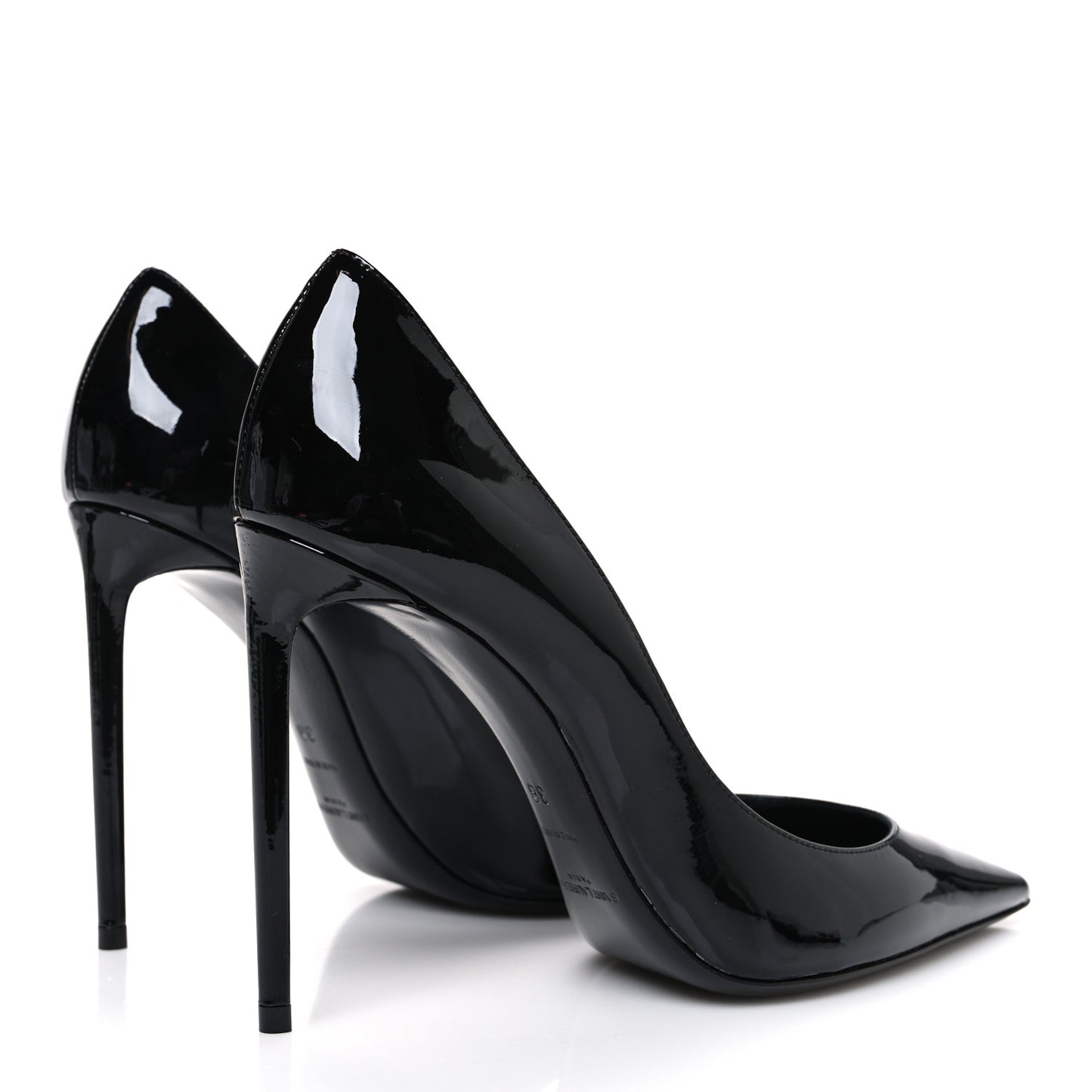 Patent Calfskin Zoe 105 Pumps 38 Black
