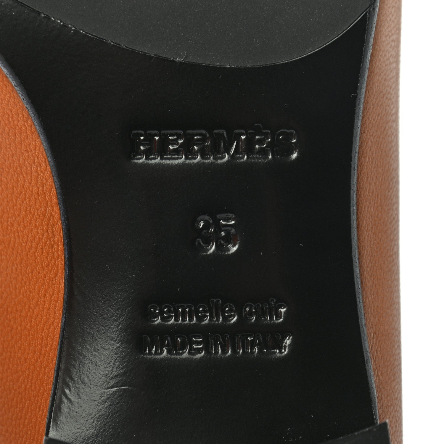 Hermes Goatskin Womens Paris Loafers 35 Gold 6 of 8