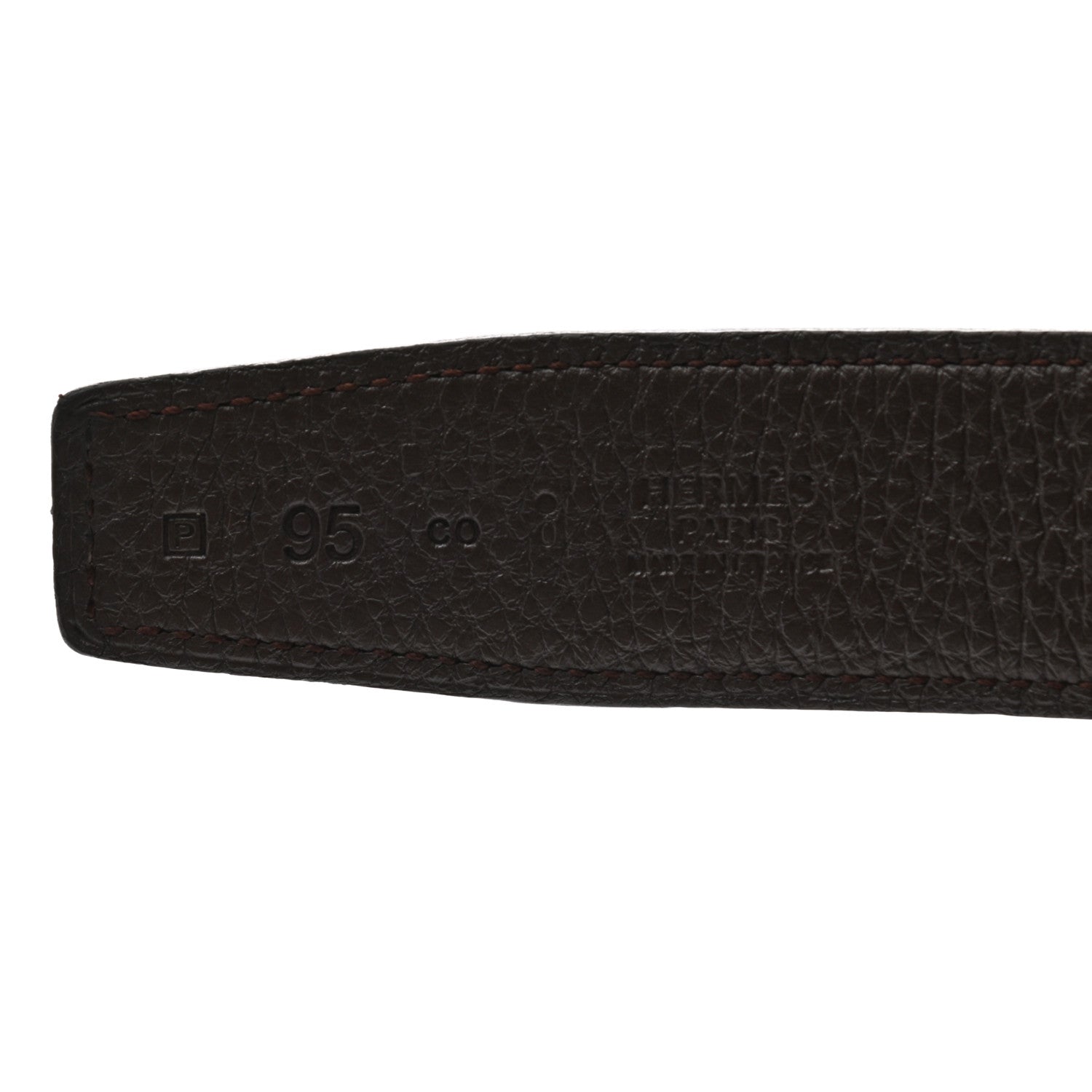 Hermes Box Togo 32mm H Belt 95 Black Chocolate 5 of 8