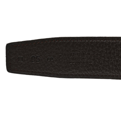 Hermes Box Togo 32mm H Belt 95 Black Chocolate 5 of 8