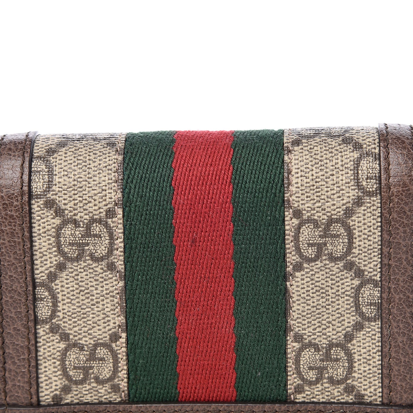 GG Supreme Monogram Web Ophidia Card Case Beige New Acero