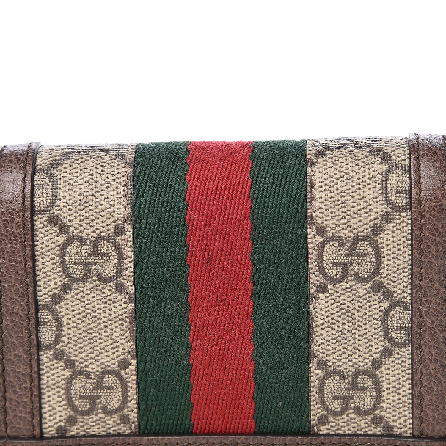 Gucci GG Supreme Monogram Web Ophidia Card Case Beige New Acero 10 of 11