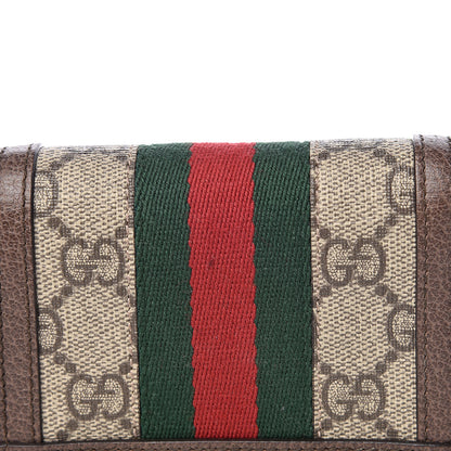 Gucci GG Supreme Monogram Web Ophidia Card Case Beige New Acero 10 of 11