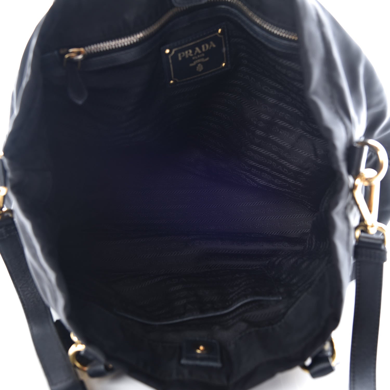 Prada Tessuto Nylon Soft Calf Tote Black 7 of 12