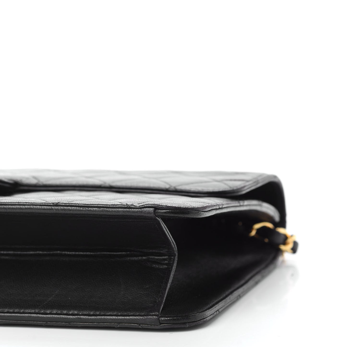 Lambskin Quilted Medium Single Flap Black