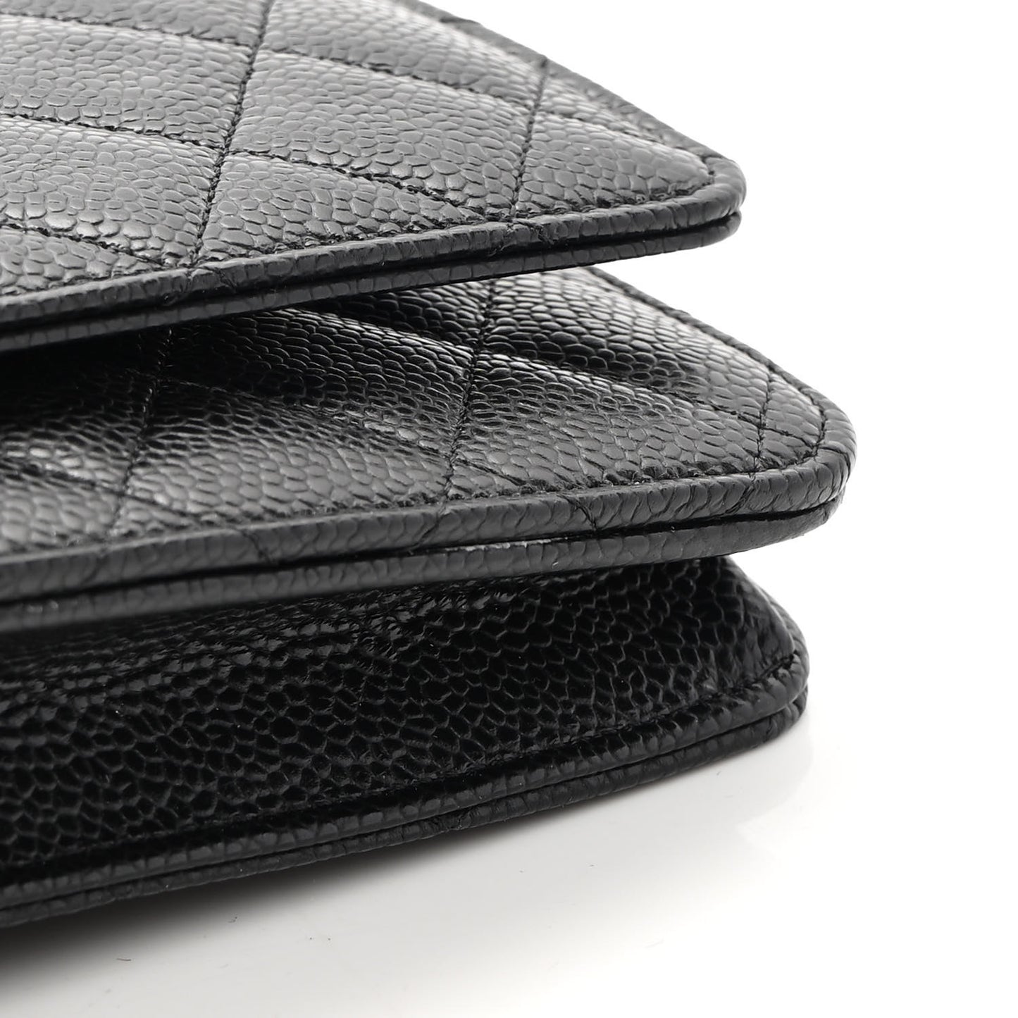 Caviar Quilted Wallet On Chain WOC Black