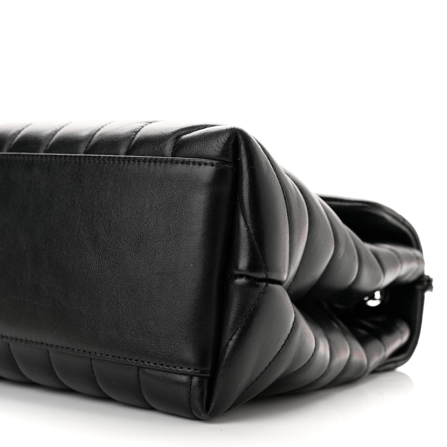 Calfskin Y Quilted Monogram Medium Loulou Chain Satchel Black