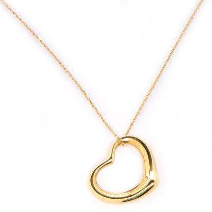 Tiffany Elsa Peretti Small 18K Yellow Gold Open Heart Pendant Necklace 1 of 6