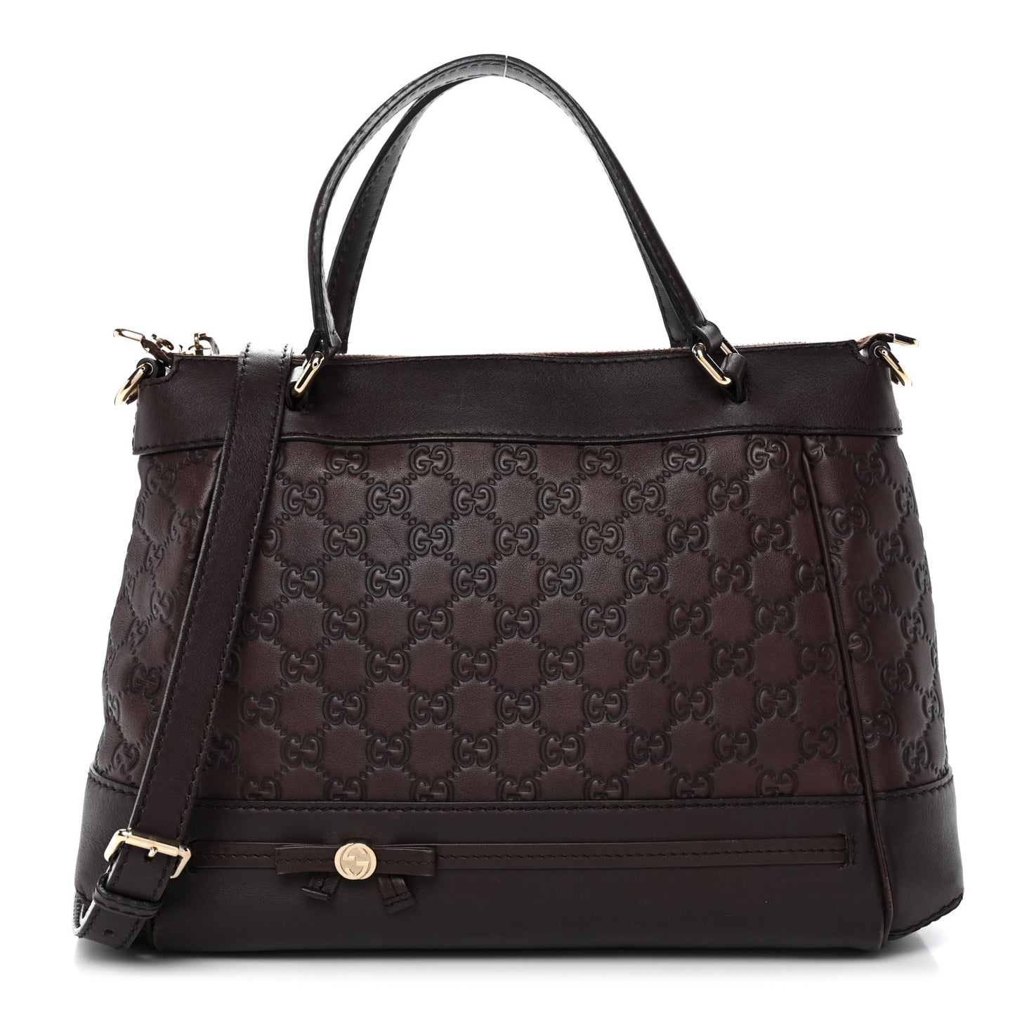 Guccissima Mayfair Top Handle Satchel Dark Brown