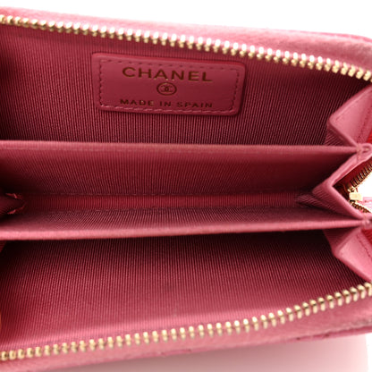 Chanel Caviar Quilted Zip Coin Purse Pink 5 of 8