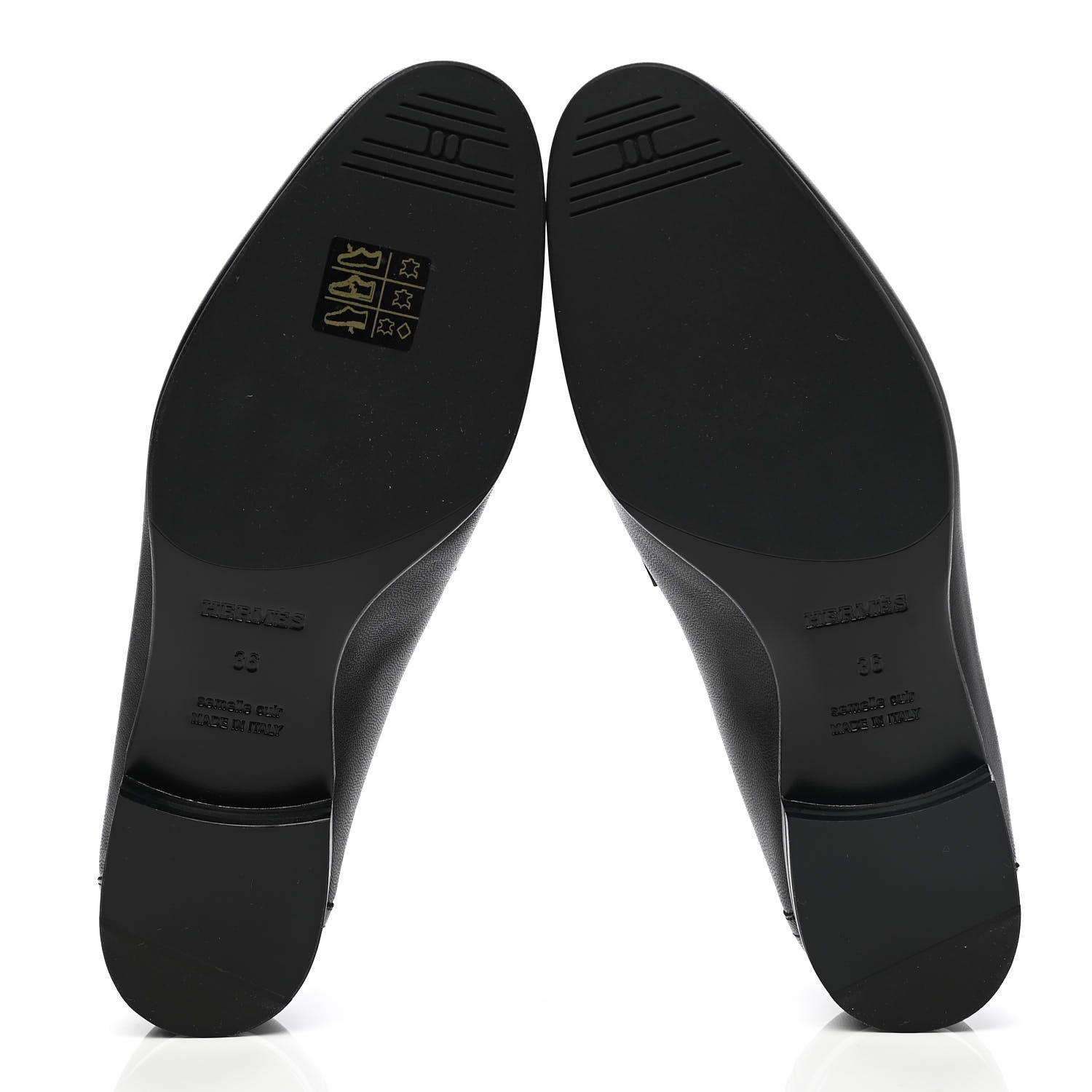 Hermes Goatskin Womens Paris Loafers 36 Black 5 of 8