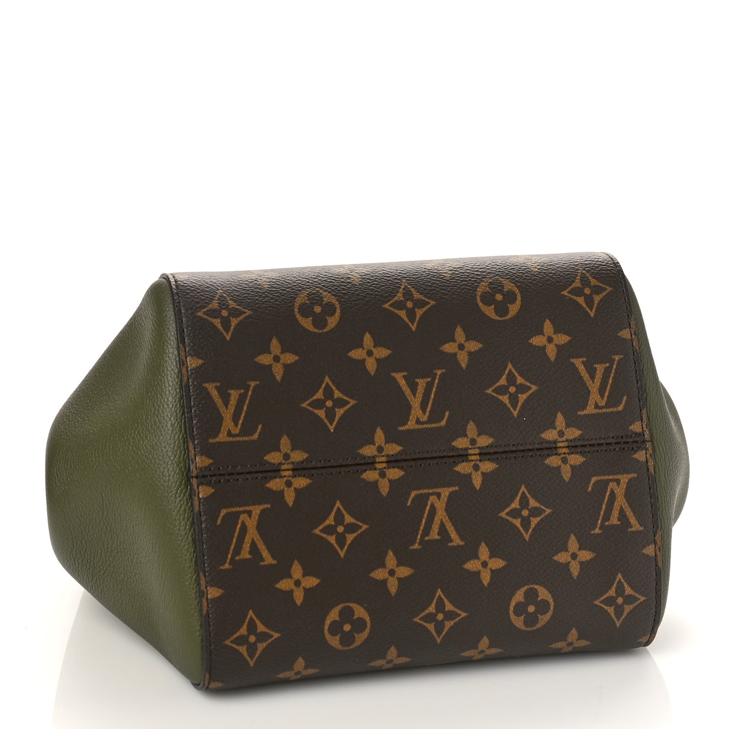 Calfskin Monogram Fold Tote PM Cream Khaki Black