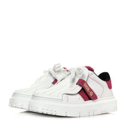 Christian Dior Suede Patent Terry Cloth Dior-ID Platform Sneakers 38 White Framboise 3 of 9