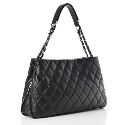 Chanel Caviar Quilted Expandable Zip Shoulder Bag Black 3 of 8