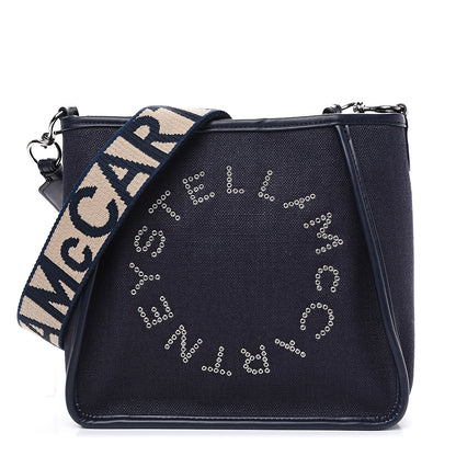 Stella McCartney Eco Alter Denim Perforated Logo Mini Crossbody Navy 1 of 8