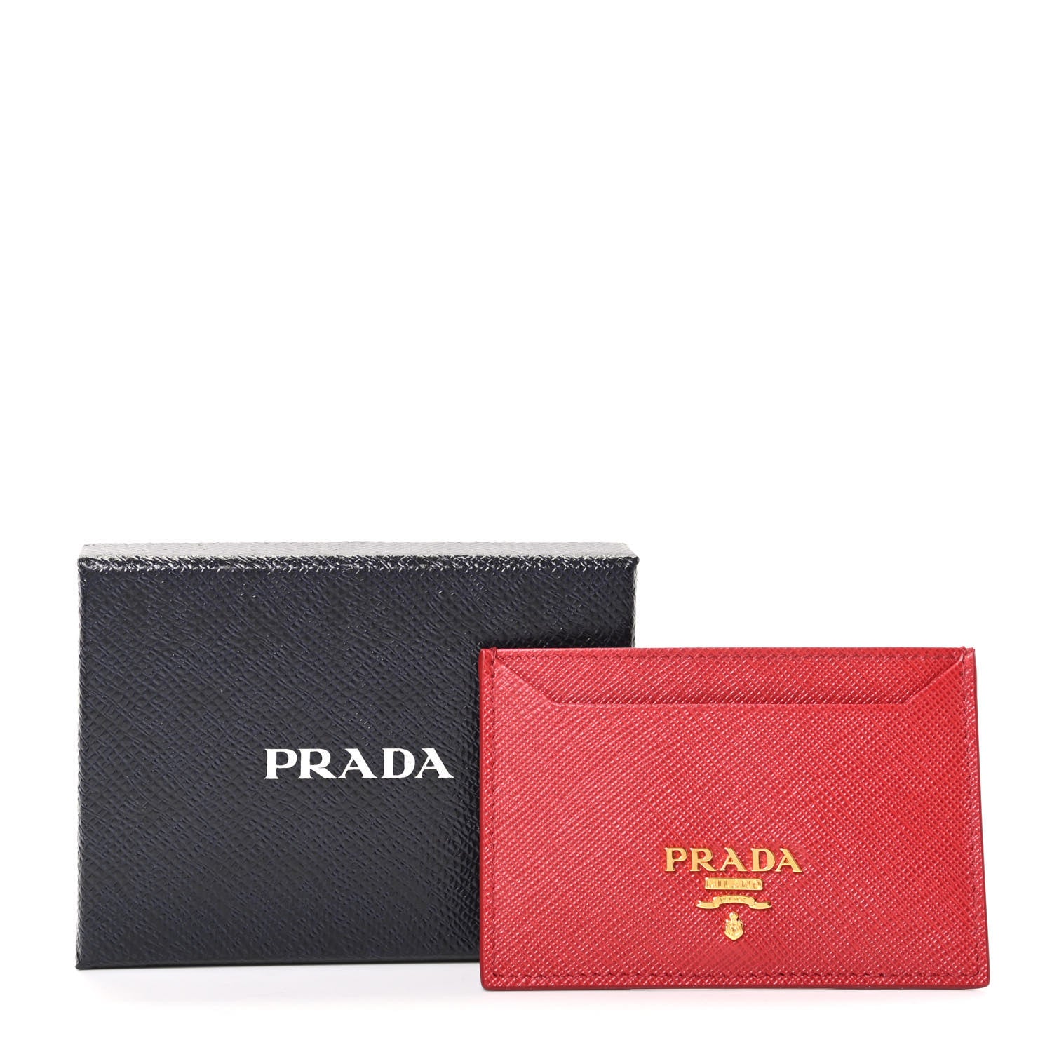 Prada Saffiano Metal Card Case Fuoco 7 of 7