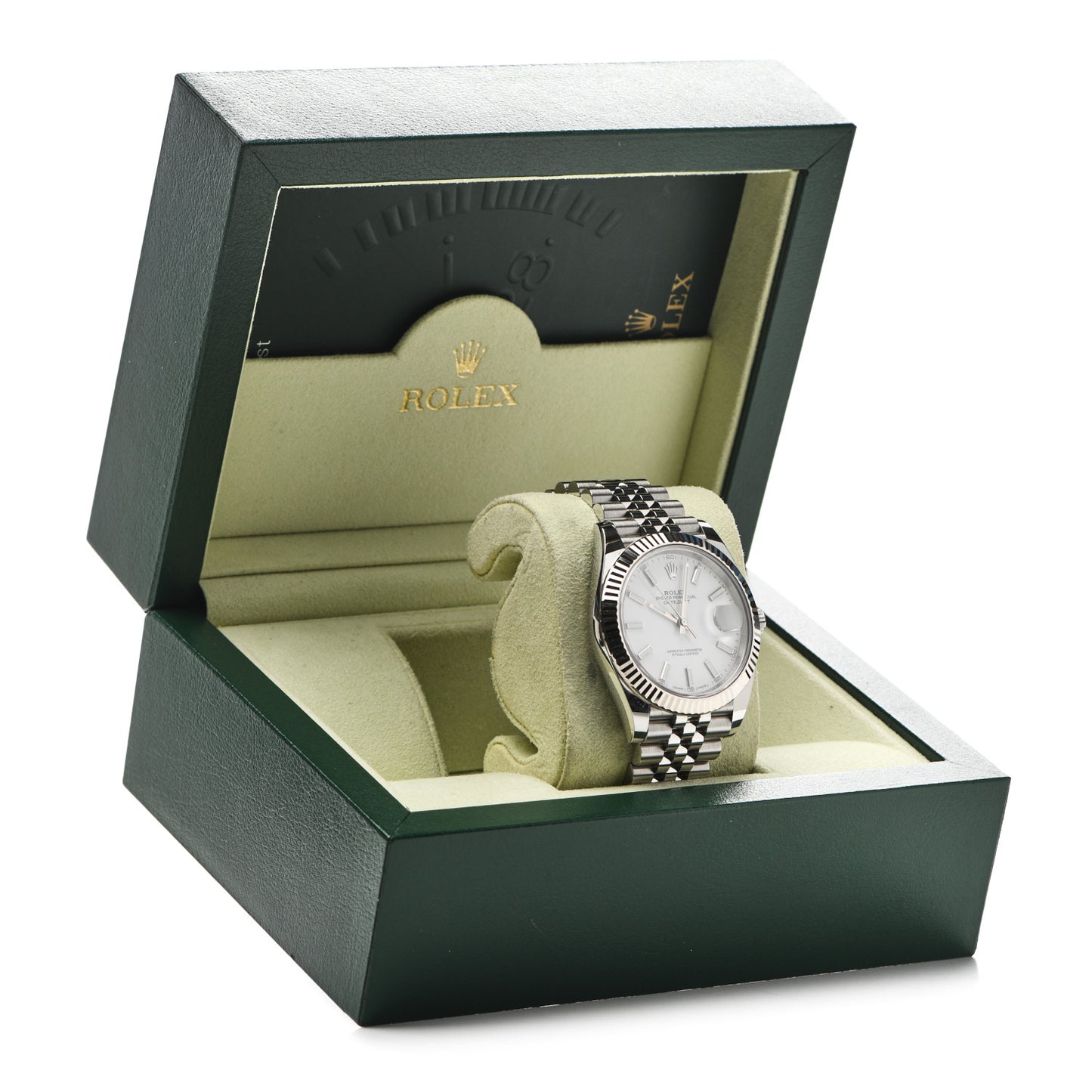 Stainless Steel 18K White Gold 41mm Oyster Perpetual Datejust Watch White 126334