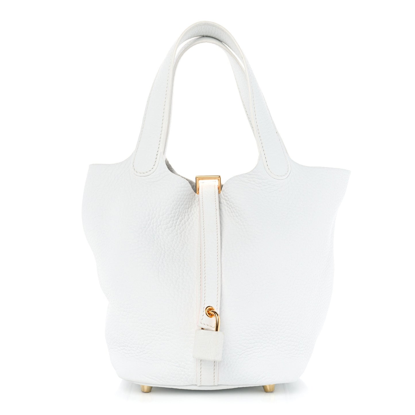 Taurillon Clemence Picotin Lock 18 PM White