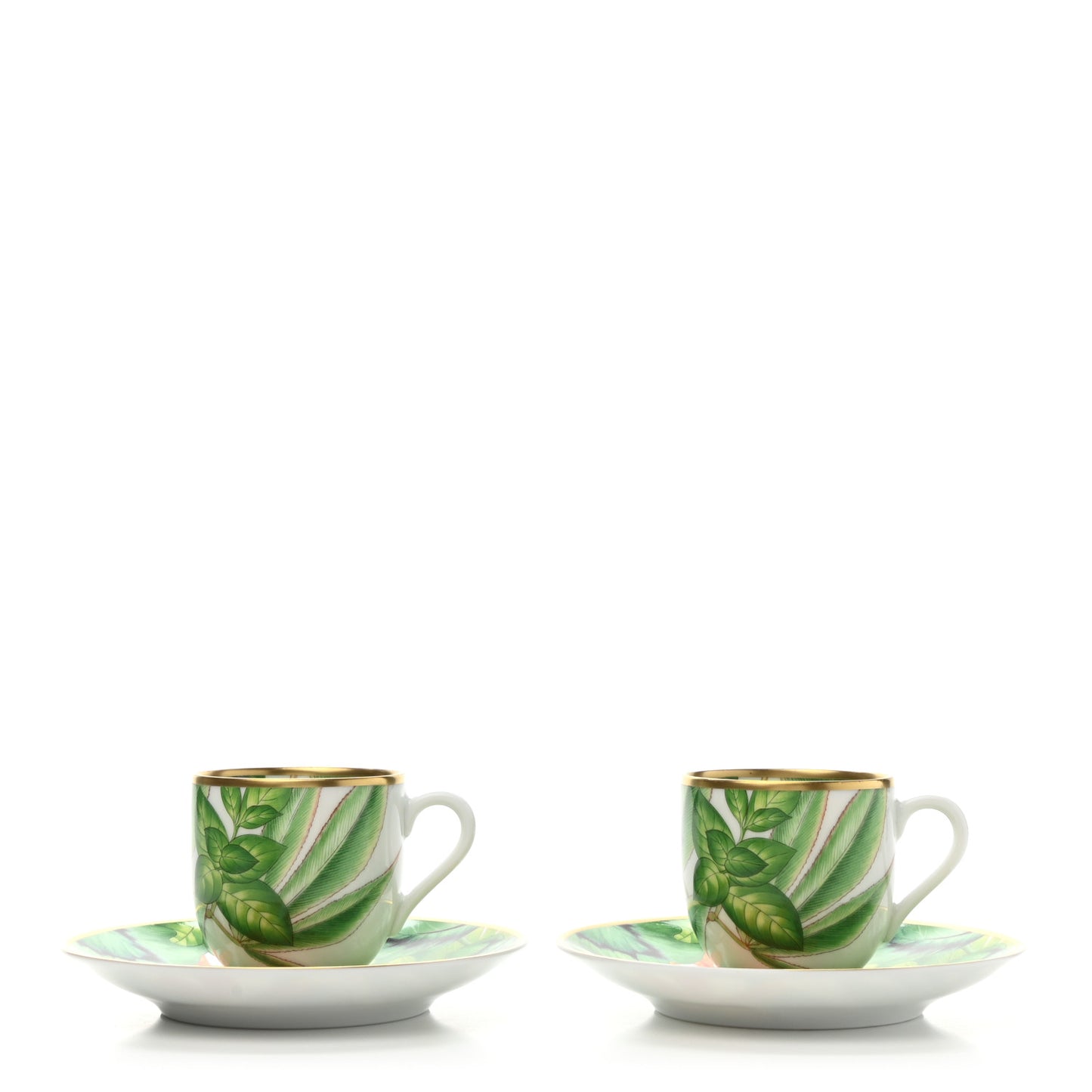Porcelain Passifolia Tea Cup And Saucer Set Of 2
