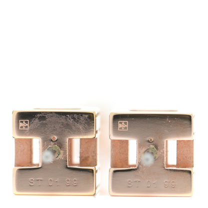 Hermes Rose Gold Lacquered Cage d'H Earrings White 4 of 6
