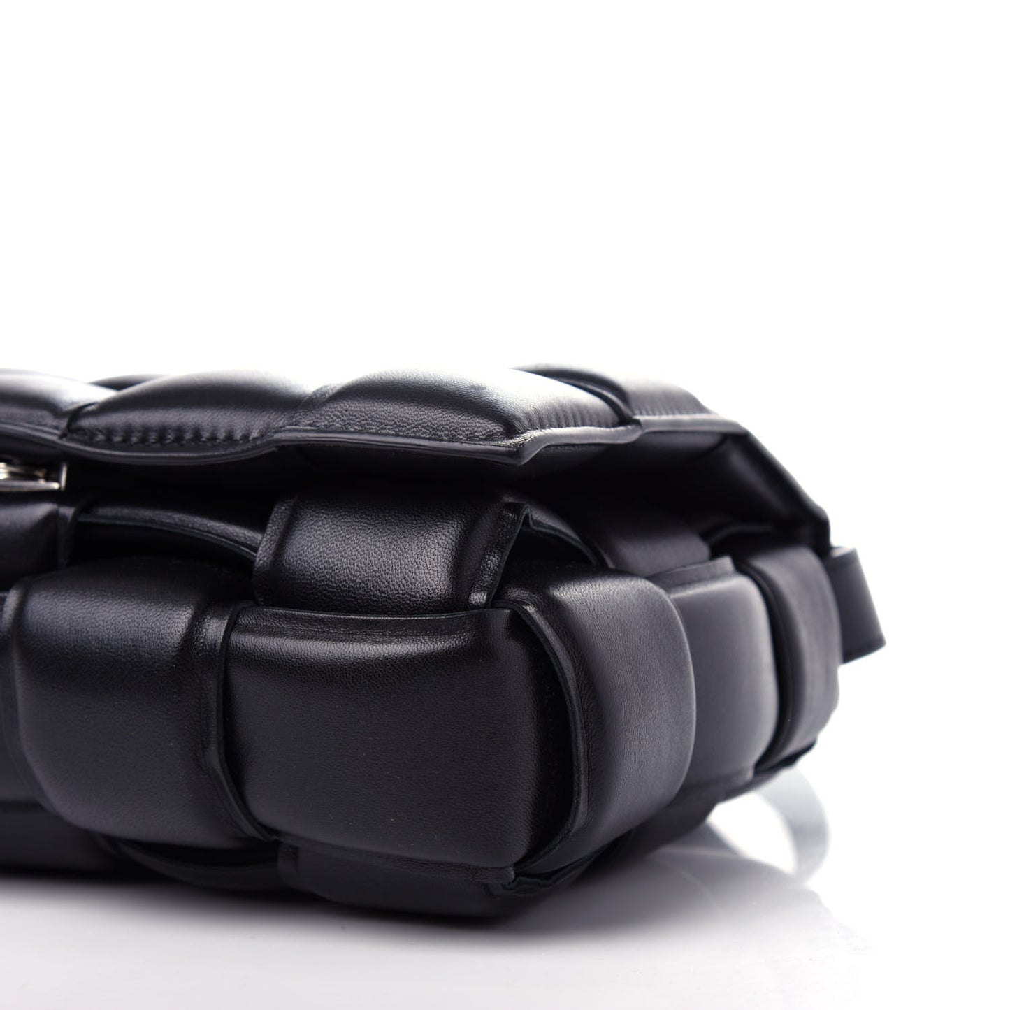 Nappa Maxi Intreccio Padded Cassette Crossbody Bag Black