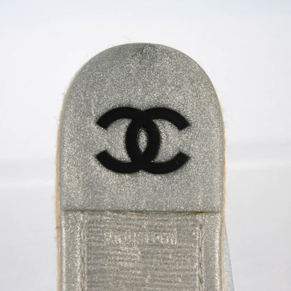 Chanel Metallic Lambskin CC Loafers 39 Silver 6 of 9