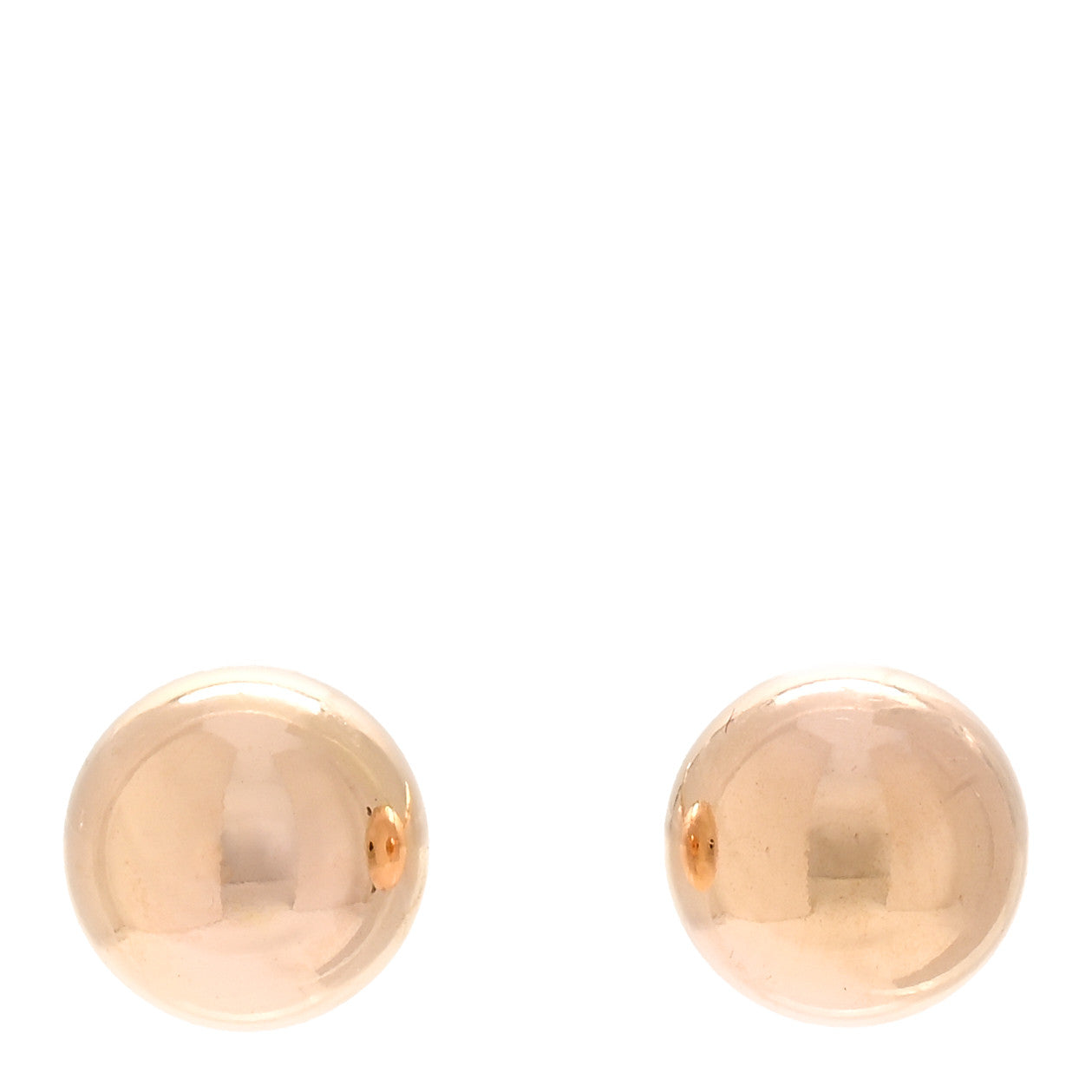 Tiffany 18K Rose Gold 8mm HardWear Ball Earrings 1 of 5